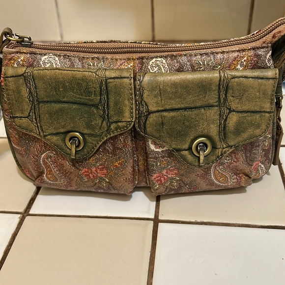 Sharif Studio Leather Paisley Mini Crossbody Bag - Picture 1 of 11